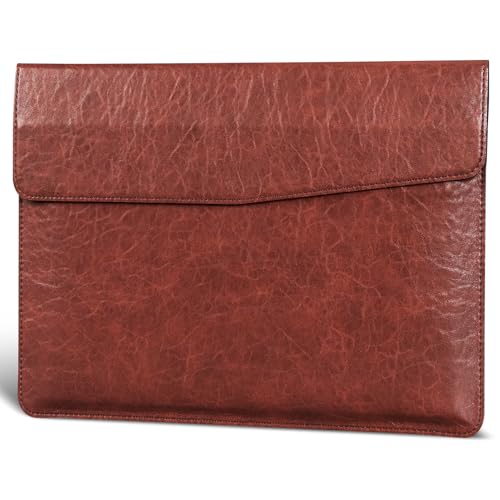 13 Inch Leather Laptop Sleeve for MacBook Neo (Apple A18 Pro) & MacBook Air 13 Inch M5 M4 M3 M2 M1 & MacBook Pro 13 Inch M2 M1,Protective Case Cover with Magnetic Closure,Red Brown - color: Red Brown, size: For MacBook 13"