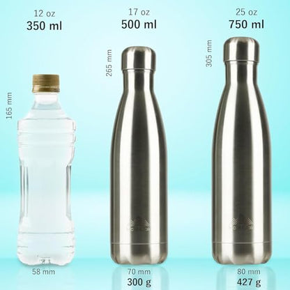 Mont-Clair Stainless Steel Water Bottle, Vacuum insulated - BPA Free, 12h Hot & 24h Cold Drinks, Metal Water Bottle 17 oz Leakproof, Ideal for Adult, Kids, Running - Light Blue - color: Light Blue, style: 17 Ounces