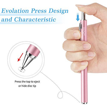Mixoo Retractable Stylus Pen for Touchscreen Switch 2, High Sensitivity Universal Stylus Pen for iPad iPhone Android Tablet Apple Kindle Chromebook Galaxy All Touch Screens (Rose Gold) - color: Rose Gold