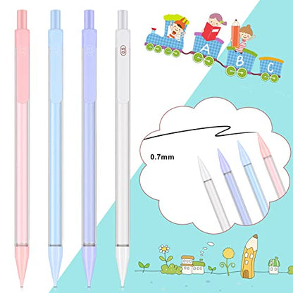 20 Pack Mechanical Pencils Kawaii Stationary Cute Mechanical Pencil Mixed 0.5mm 0.7mm 0.9mm Kawaii Pencil for School Office Home Supplies, Some with Top Erasers
