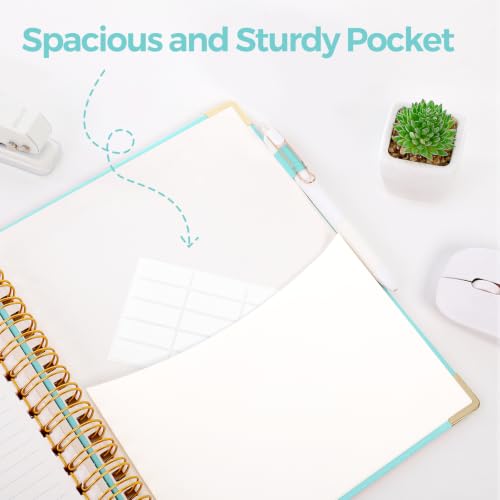 SKYDUE Spiral Journal for Women, B5 College Ruled Notebooks for Work with Dividers,Tabs and Pocket, Mint - color: Mint