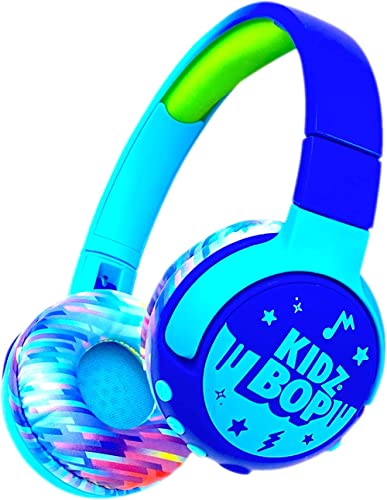 Move2Play, Kidz Bop, Bluetooth Headphones for Kids | Hi-Def Microphone & Speakers | 94dB Volume Limiting | Wireless | Adjustable | School Use | Gift 3 4 5 6 7 8+ Year Old Girls Boys - color: Blue