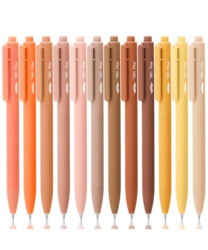Mr. Pen- Retractable Gel Pens, 12 Pack, Assorted Color Ink | Fine Point 0.5mm, Fast Dry, Smooth Writing, Cute Pens for Drawing, Writing Planner and School Supplies - color: Autumn Leaves Ink, size: 12 Pack