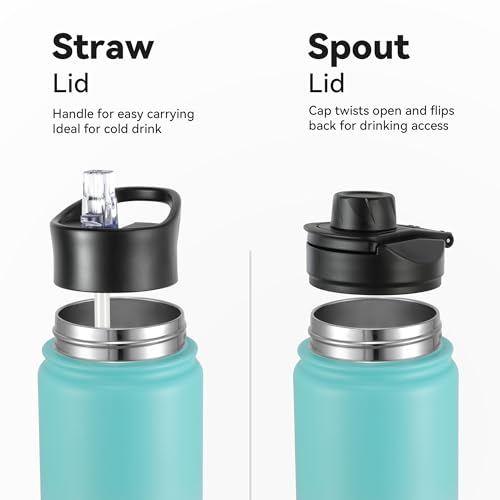16 oz Insulated Water Bottle with Straw Lids, Stainless Steel Kids Water Bottles for School, Double Wall Vacuum Metal Water Bottle with Straw & Wide Mouth Lid, Bubble Gum 8 Pack - color: Bubble Gum, size: 16oz-8 Pack