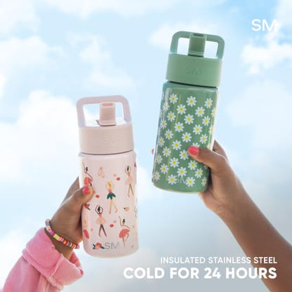 Simple Modern Kids Water Bottle & Toddler Cup | 14oz | Rainbows | Insulated Stainless Steel Toddler Water Bottle, Kids Tumbler with Straw | Spill Proof for School, Girls, Boys | Rainbow Spark - color: -Rainbow Spark, size: 14 Ounces