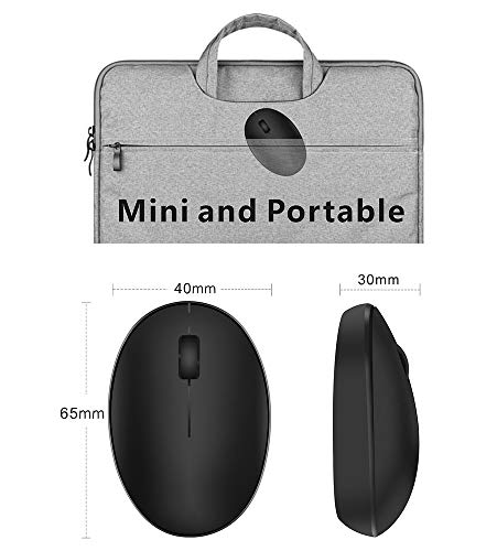 TENMOS Mini Rechargeable Wireless Mouse, 2.4GHz Optical Travel Mouse Silent Wireless Computer Mice with USB Receiver, Auto Sleeping, 3 Buttons, 1000 DPI Compatible with Laptop, PC, Chromebook (Black)