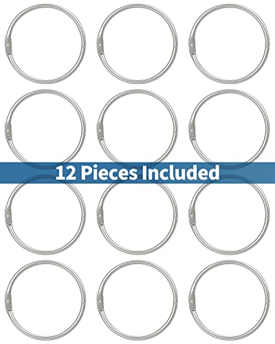 Pawfly 12 Pack Loose Leaf Binder Rings 3 Inch Smooth Steel Book Rings for Index Cards Flash Cards Receipts Memos Photos and Files Heavy Duty Organizers Loops for Office School and Home Use - size: 3 Inch 12 Pcs