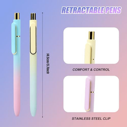10 Pcs Black Gel Pens 0.5mm Gel Ink Pens Bulk Fine Point Pens morandi | Smooth Writing Retractable Roller Ball Gel Pen Morandi ABS Case with Pocket Clip Perfect for Office back to School - color: Molandi