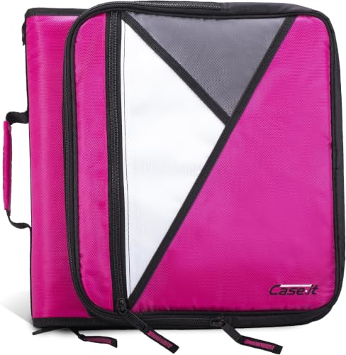 Case-it Universal Zipper Binder | 2-Inch O-Rings, 13-Inch Laptop/Tablet Padded Pocket, 400 Sheet Capacity, Multiple Storage Pockets & Shoulder Strap | School & Office Organizer | LT-007 Magenta - color: Lt-007-mgt - Magenta, size: 6 Pack