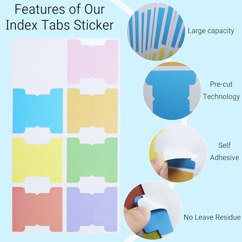 80 Pieces Sticky Blank Monthly Index Tabs Double-Sided Page Markers, Self-Adhesive & Writable Notes Flags for Labeling/Marking/Planing - Multi