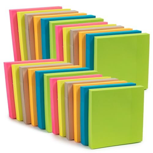 M&G 24 Pads Sticky Notes 3x3 Inch Self Sticky Notes 6 Bright Colors Easy to Stick Office and School Supplies for Home, Desk, and Notebook Use, 100 Sheets/Pad - style: Bright 6 Colors（2400 Sheets）