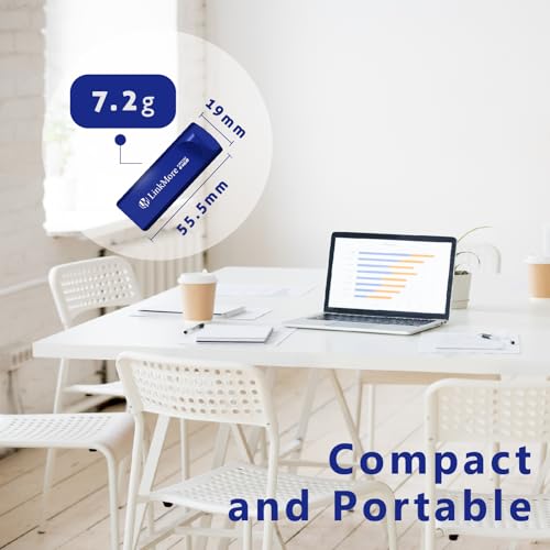 LinkMore EJECT32 64GB USB 3.2 Flash Drive, Read Speed up to 100MB/s, Retractable Design Thumb Drive - color: Blue(EJ32), size: 64GB