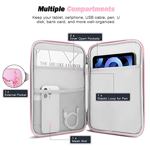 MoKo 9-11 Inch Tablet Sleeve Bag Carrying Case with Accessory Pocket | Fits iPad Air 11-inch M4, iPad Pro 11-inch M5, iPad A16 11-inch, iPad 10/9/8/7th and Tab S9/S8 11-inch, Cloudy Pink - color: Cloudy Pink, size: 9-11 Inch