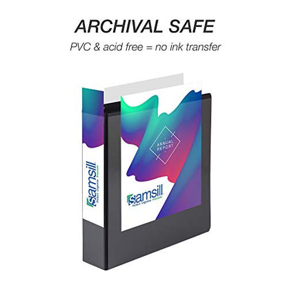 Samsill 4 Pack Durable 1.5 Inch 3 Ring Binders, Round Ring, Clear View Cover for Presentations, Black - color: Black, size: 1.5-Inch