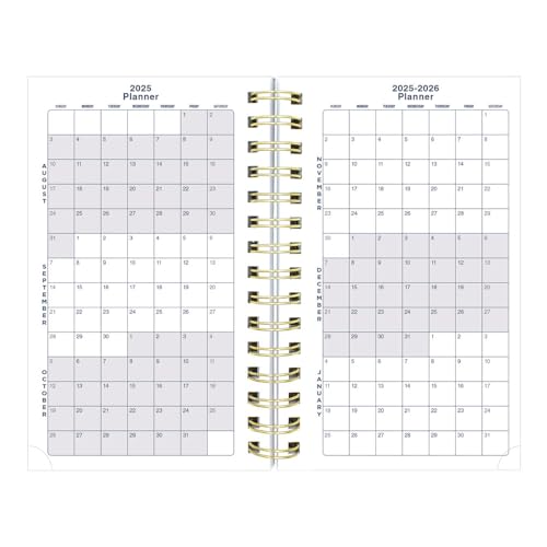 Blueline® Essential Academic Daily/Monthly Planner, August 2025 to July 2026, Gold Twin-Wire Binding, Poly Cover, 8" x 5", Under the Sea Design, Waves (CA214PH.02-26)