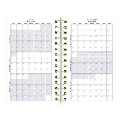 Blueline® Essential Academic Daily/Monthly Planner, August 2025 to July 2026, Twin-Wire Binding, Poly Cover, 8" x 5", Blossom Design, White (CA214PG.01-26)