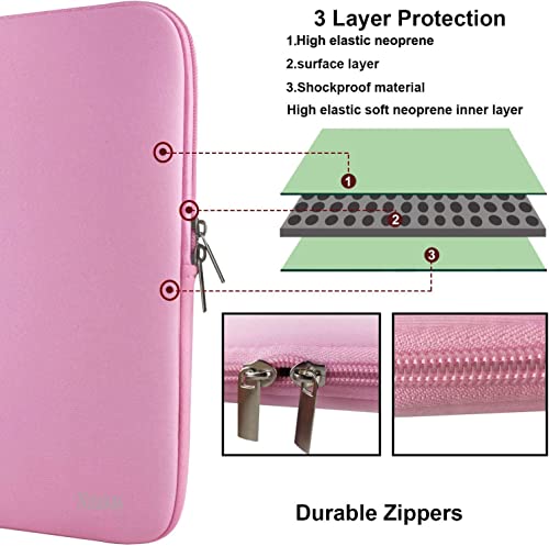 14 Inch Laptop Sleeve, Resistant Neoprene Laptop Sleeve/Notebook Computer Pocket Case/Tablet Briefcase Carrying Bag for 14 inch HP, Lenovo, Asus Notebook, Ultrabook, Pink - color: pink, size: 14 inch