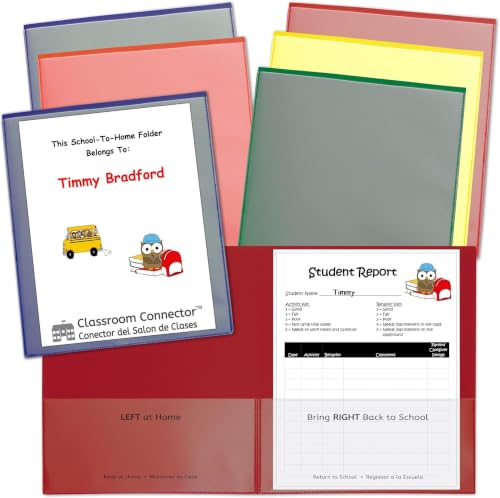 C-Line Classroom Connector School-to-Home Folders, Assorted Colors, (32010) (Pack of 36) - size: Pack of 36