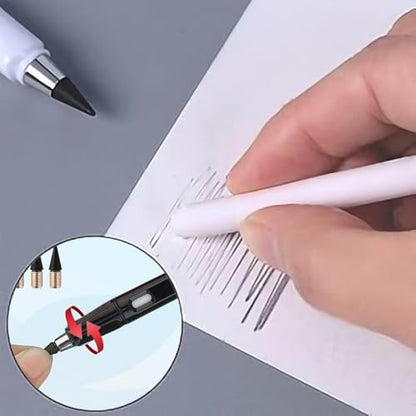 XIUSHE 8PCS Infinity Forever Pencils for Writing-0.7mm Infinite Everlasting Metal Inkless Pencils Set,Technology Magic Writing Pencil For School Office Professional Use (Style,8) - style: Style,8