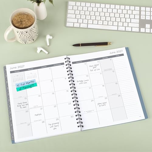 Mead Planner 2026-2027 Weekly & Monthly Academic 15-Month April-June, 8.5" x 11", Composure Blue (CAW62020) (Pack of 12) - color: Composure Blue, size: 8.5"W x 11"H (Pack of 12), style: 2026-2027