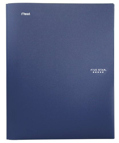 Five Star Stay-Put Pocket Folder, 11.62 x 9.31 x .25 Inches, Navy (72119) - color: Navy