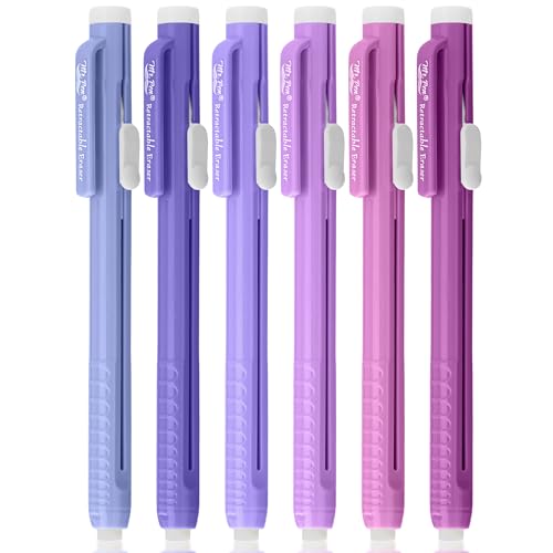 Mr. Pen- Retractable Mechanical Eraser Pens, 6 Pack, Twilight Colors | Latex-Free Precision Pencil Erasers for Artists, Students, Drawing, Sketching & Drafting - color: Twilight, size: Pack of 6