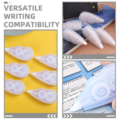 Correction Tape with Ergonomic Plastic Design for Instant Corrections 6pcs Portable and Compact, for School and Office Use by Students and Professionals