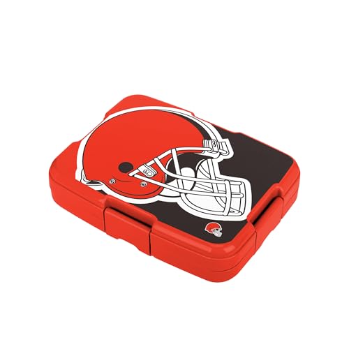 FOCO NFL Unisex-Adult Officially Licensed 2-Tone Big Logo Team Color Football Leak Proof 5 Compartment Bento Lunch Box - Cleveland Browns - color: Cleveland Browns
