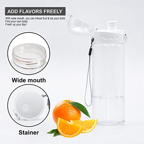Clear Plastic Water Bottle | No Markings 24oz Chug Lid Sports Water Bottle | Leak Proof Re-Usable Flip Top Plastic Drinks Bottles for School, Exams, Office, Gym, Cycling (Clear-24oz) - color: Clear-24oz