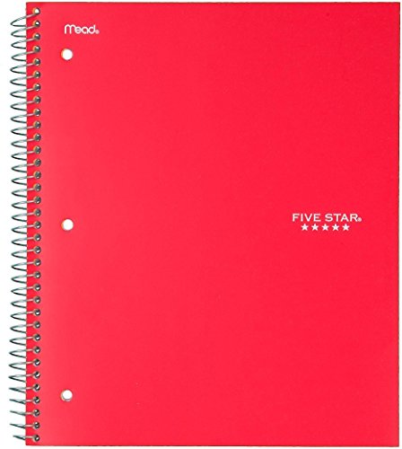 Five Star Wirebound Notebook, College Ruled, 1 Subject, 100 Sheets, 1 Notebook, Assorted Colors (Pack of 4)