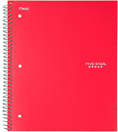 Five Star Wirebound Notebook, College Ruled, 1 Subject, 100 Sheets, 1 Notebook, Assorted Colors (Pack of 4)