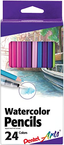 Pentel Arts Watercolor Pencils 24/ Package, Assorted (CB9-24) - size: 24 Pack, style: Watercolor Pencil