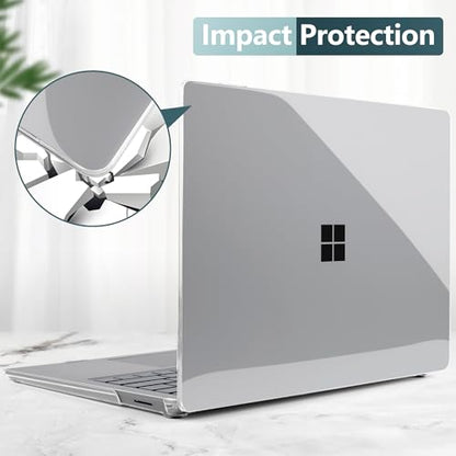 Batianda Premium Case for Surface Laptop 13.8 Inch 2024-2026, Crystal Clear | Fits Surface Laptop 7th/8th for Business 1.2mm Lightweight Ultra-Slim Hard Shell with Keyboard Cover & Screen Protector - color: Transparent