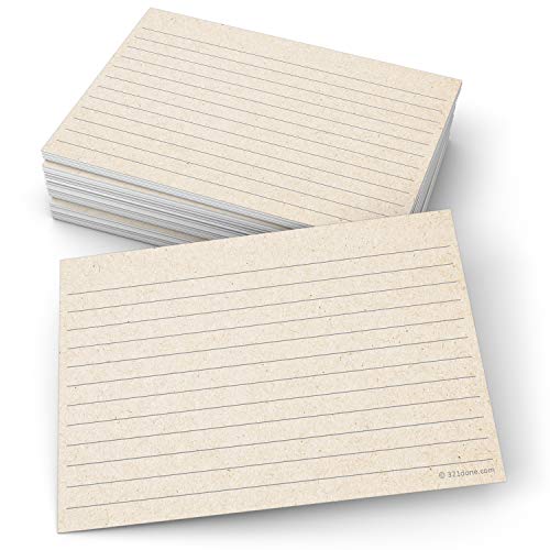 321Done Ruled Note Cards, 4x6 Thick Index Cards - Kraft Tan Card Stock, Notecards & Stationery with Lines for Writing, Stamping - Made in USA, Set of 50 - No Envelopes - size: Standard (4 x 6)