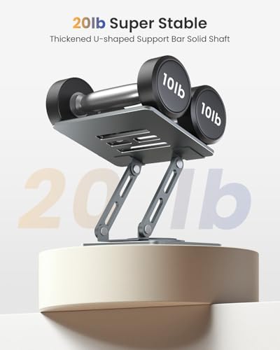 LOXP Metal Tablet Stand, 360 Rotating iPad Stand with Heavy-Duty Base, Tablet Holder Compatible with 4.0-16.9" Device, iPad Pro Air Mini, Kindle, Surface Tablet, Portable Monitors - Gray - color: Gray