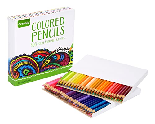 Crayola Adult Colored Pencil Set (100ct), Premium Coloring Pencils For Adult Coloring Books, Gifts for Teens & Adults, 12+ - style: 100 Count