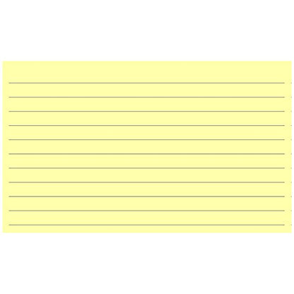 Colonial Cards: 150 Color Cardstock 3" x 5" Index Cards, Light Yellow, Lined Landscape Format - color: light yellow