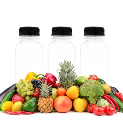 10 PCS 5 oz Plastic Juice Bottles with Lids | Empty Clear Milk Bottles with Lids, Beverage Containers for Juice, Milk and Other Drink - size: 5 oz/150ml
