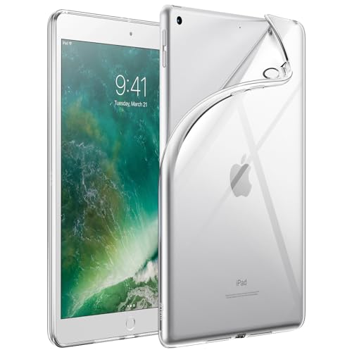 JETech Case for iPad 9.7-Inch (6th/5th Generation, 2018/2017), Soft TPU Transparent Slim Shockproof Tablet Cover (Clear) - color: Clear, size: iPad 6/5(2018/2017)