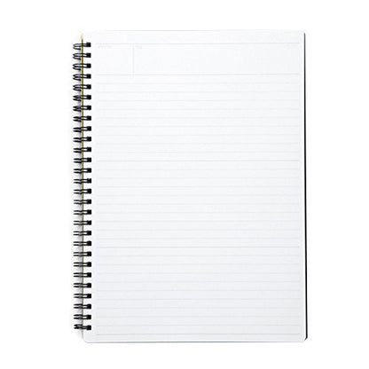 Maruman Mnemosyne Lined Notebook- A5, 8.27" x 6.34", 80 Sheets / 160 Pages, 7mm College Ruled Journal, Perforated Pages & Wire-Bound to Lay Flat, Black, Made in Japan - size: A5 (5.83" x 8.27")