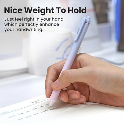 WRITECH Gel Pens Fine Point: 0.5mm Black Ink Retractable 4ct Smooth Writing No Bleed with Aesthetic Gradient Color Pen Barrel for Journaling Note Taking Sketching - color: 4 Pcs Gradient Black Ink