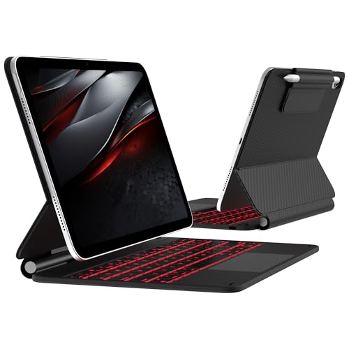 typecase Edge Keyboard Case for iPad 11th Gen A16 (2025) & 10th Gen 10.9" (2022) – Multi-Touch Trackpad, 11-Color Backlit Magic-Style Keyboard – Floating Magnetic Stand, Pencil Holder – Carbon Fiber - color: ‎‎‎‎‎‎‎‎‎‎‎‎‎Carbon Fiber