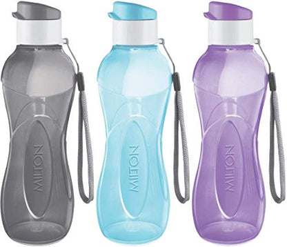MILTON Water Bottle Kids Reusable Leakproof 12 Oz Plastic Wide Mouth Large Big Drink Bottle BPA & Leak Free with Handle Strap Carrier for Cycling Camping Hiking Gym Yoga - color: Pastel Colors 3 pack
