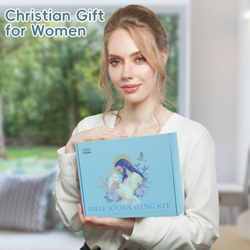 XKDOUS Bible Study Supplies Journaling Kit for Women, Bible Study Kit Journaling Supplies Includes Prayer Journal, Highlighters, Emergency Card, Pencil Case and More, Christian Gifts for Women, Blue - color: Bible Kit - Deluxe (Blue)