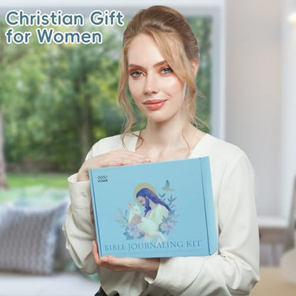 XKDOUS Bible Study Supplies Journaling Kit for Women, Bible Study Kit Journaling Supplies Includes Prayer Journal, Highlighters, Emergency Card, Pencil Case and More, Christian Gifts for Women, Blue - color: Bible Kit - Deluxe (Blue)