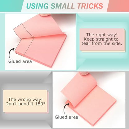 Sticky Notes 3x3 inch Bright Colors Self-Stick Pads 8 Pads/Pack 85 Sheets/Pad Total 680 Sheets - color: 8 Pads 3x3 in Bright Colors Sticky Notes