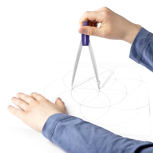 STAEDTLER Advanced Student Compass 2 Piece Set - Metal Compass with Quick-Set Center Wheel, Universal Adapter & Spare Lead, Draws Circles up to 10.25" - style: 3 Piece Set (Plastic Case)