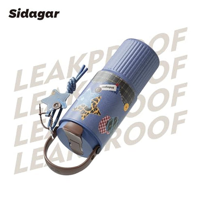 26oz Insulated Water Bottle with Straw and Spout Lid, 316 Stainless Steel, 24H Cold 12H Hot, 100% Leakproof Tumbler for Car Cup Holder Fitness Hiking Commute, Star Charm Denim Blue Aesthetic - color: Denim Blue
