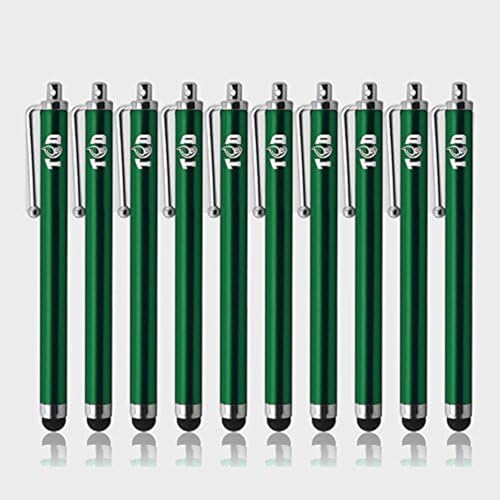 TCD 10-Pack Stylus Pen Set – Universal Capacitive Pen for iPad, iPhone, Tablet, Laptop – Premium Thick Rubber Tip Styluses for All Touchscreen Devices, Green - color: Green, size: 10 Pack