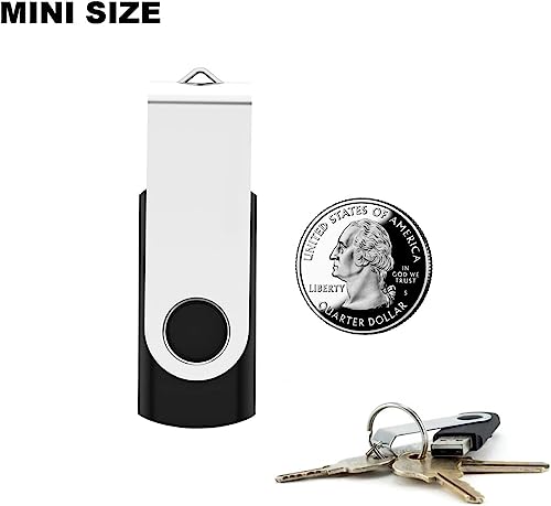 2 Pack 16GB USB Flash Drive USB 2.0 Thumb Drives Jump Drive Fold Storage Memory Stick Swivel Design - Black - size: 1 Count (Pack of 2), style: 16 GB